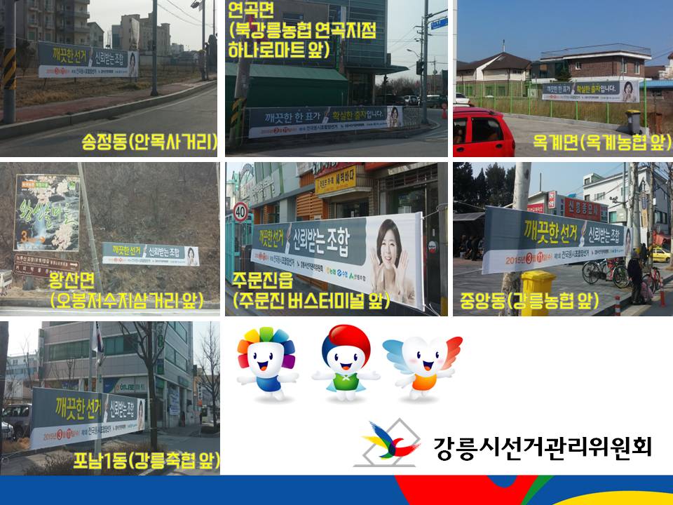제1회 전국동시조합장선거 투표참여 홍보 현수막 관내 13개 읍면동에 게시1